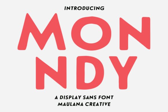 Monndy Stamp Display Font: Bold, Textured Sans Serif